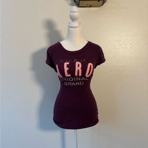 Y2K Aeropostale burgundy fitted tee